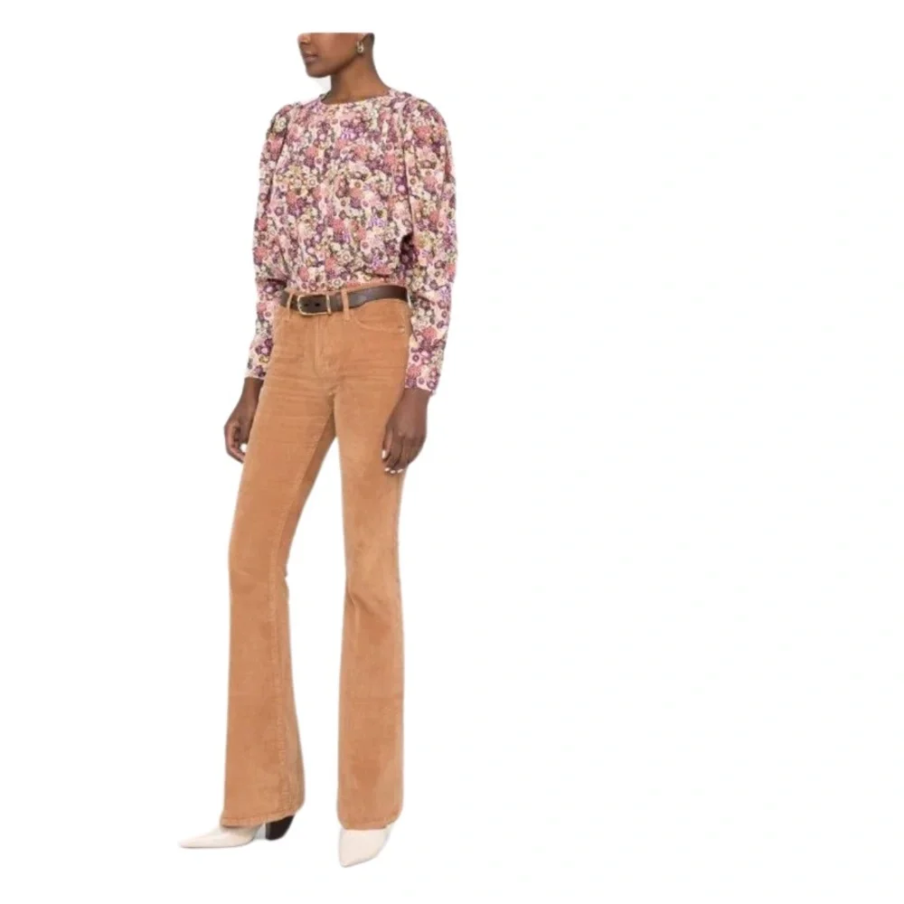 NEW FRAME Latte Tan Corduroy Le High-Rise Flare Leg Jeans Size 34 - Picture 4 of 13